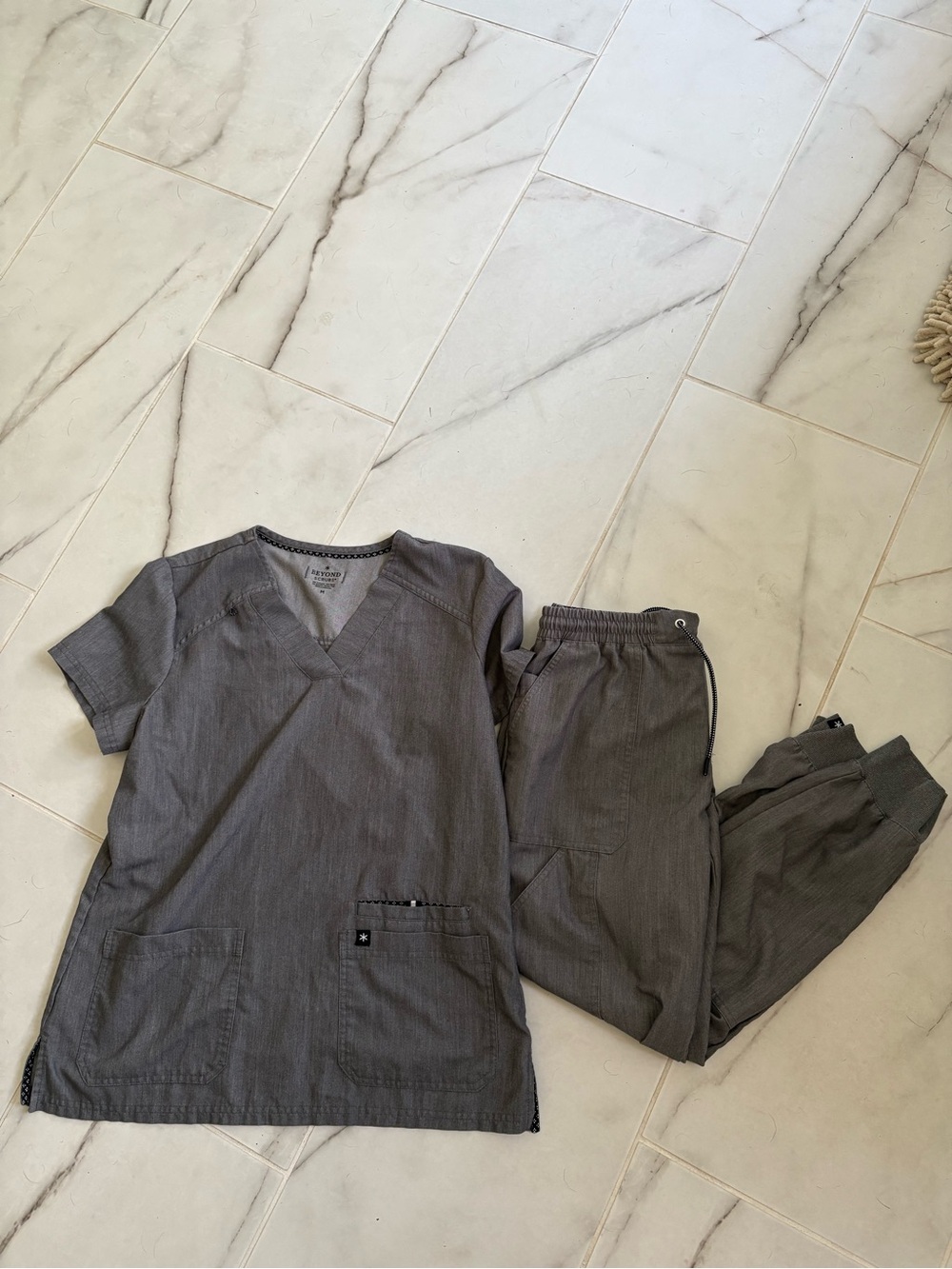 Women’s Beyond Scrubs Medical Scrub Top and Pants - Gray